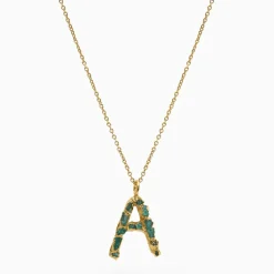 Tomfoolery Emerald ABC Charm Necklace Clearance
