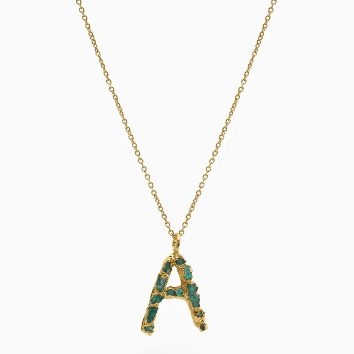 Tomfoolery Emerald ABC Charm Necklace Clearance