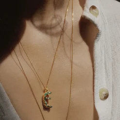 Tomfoolery Emerald ABC Charm Necklace Clearance