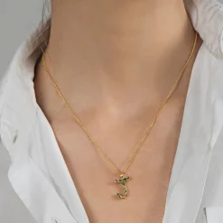 Tomfoolery Emerald ABC Charm Necklace Clearance