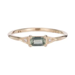 Tomfoolery Emerald Cut Green Sapphire Deco Ring Online