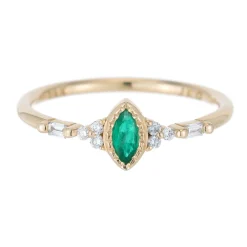 Tomfoolery Emerald Marquise Poeme Ring Clearance