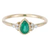 Tomfoolery Emerald Pear Diamond Cluster Ring Online
