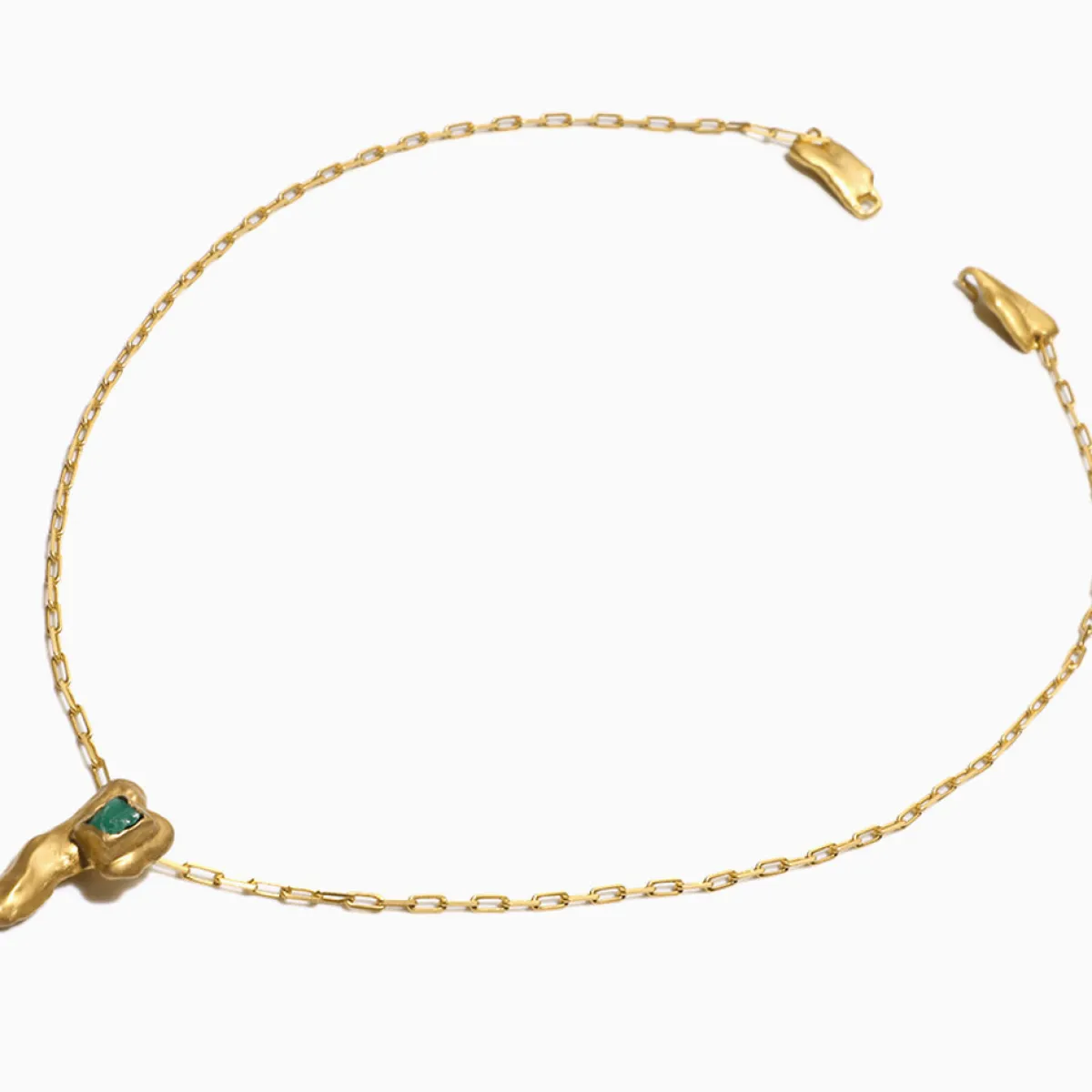 Tomfoolery Emerald Stone Necklace Hot
