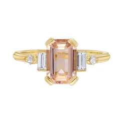 Tomfoolery Empire Five Step Morganite & Diamond Ring New
