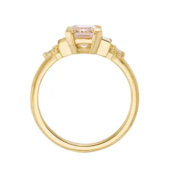 Tomfoolery Empire Five Step Morganite & Diamond Ring New