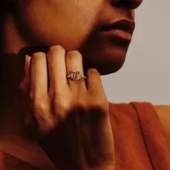 Tomfoolery Empire Five Step Morganite & Diamond Ring New