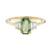Tomfoolery Empire Green Sapphire Step Baguette Diamond Ring New