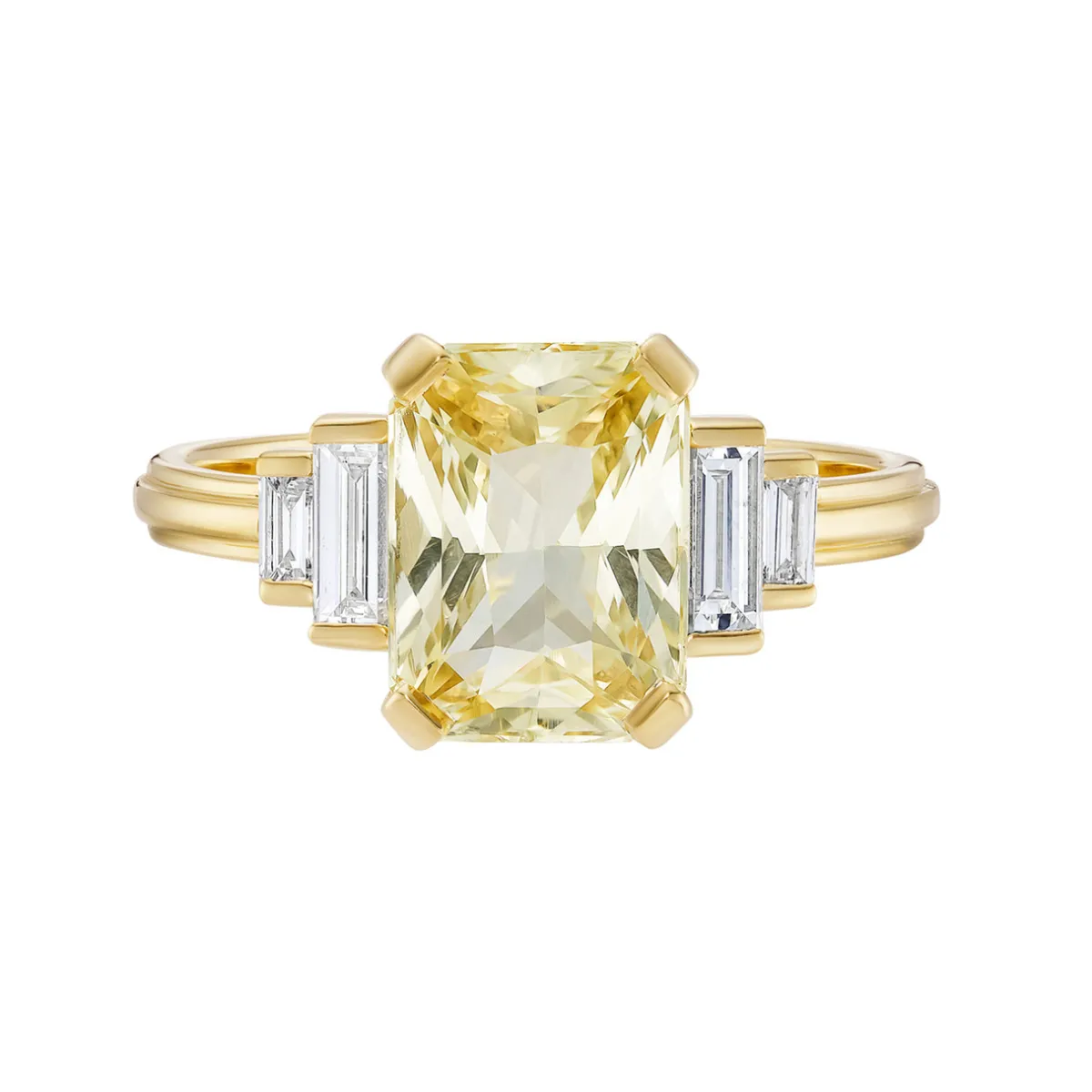 Tomfoolery Empire Stature Five Step Yellow Sapphire Ring Hot