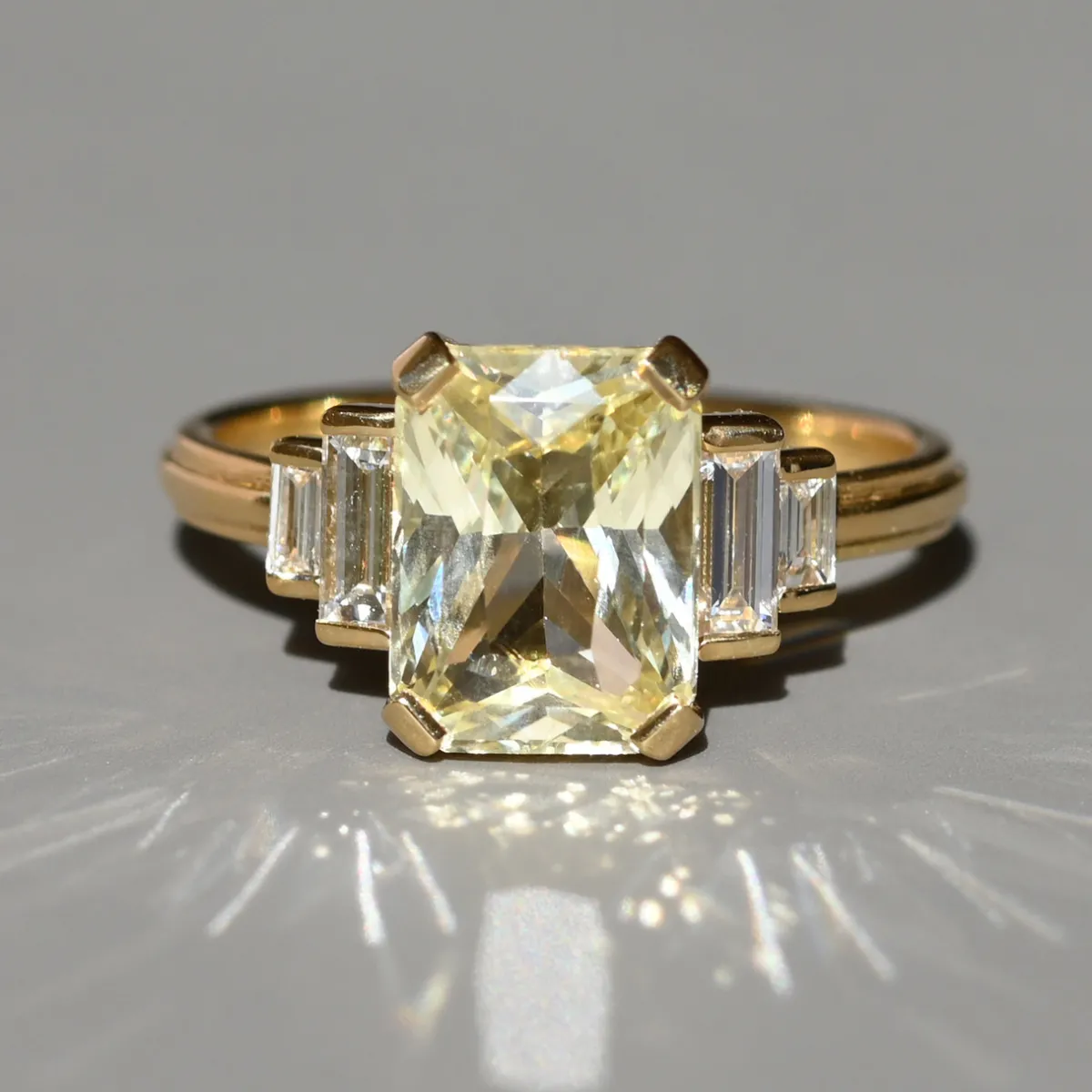 Tomfoolery Empire Stature Five Step Yellow Sapphire Ring Hot