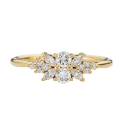 Tomfoolery Engagement Ring with a Cluster of Diamonds – Small Flora Ring Outlet