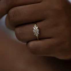 Tomfoolery Engagement Ring with a Cluster of Diamonds – Small Flora Ring Outlet