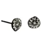Tomfoolery Engraved Black Silver Studs(Out of Stock) Hot