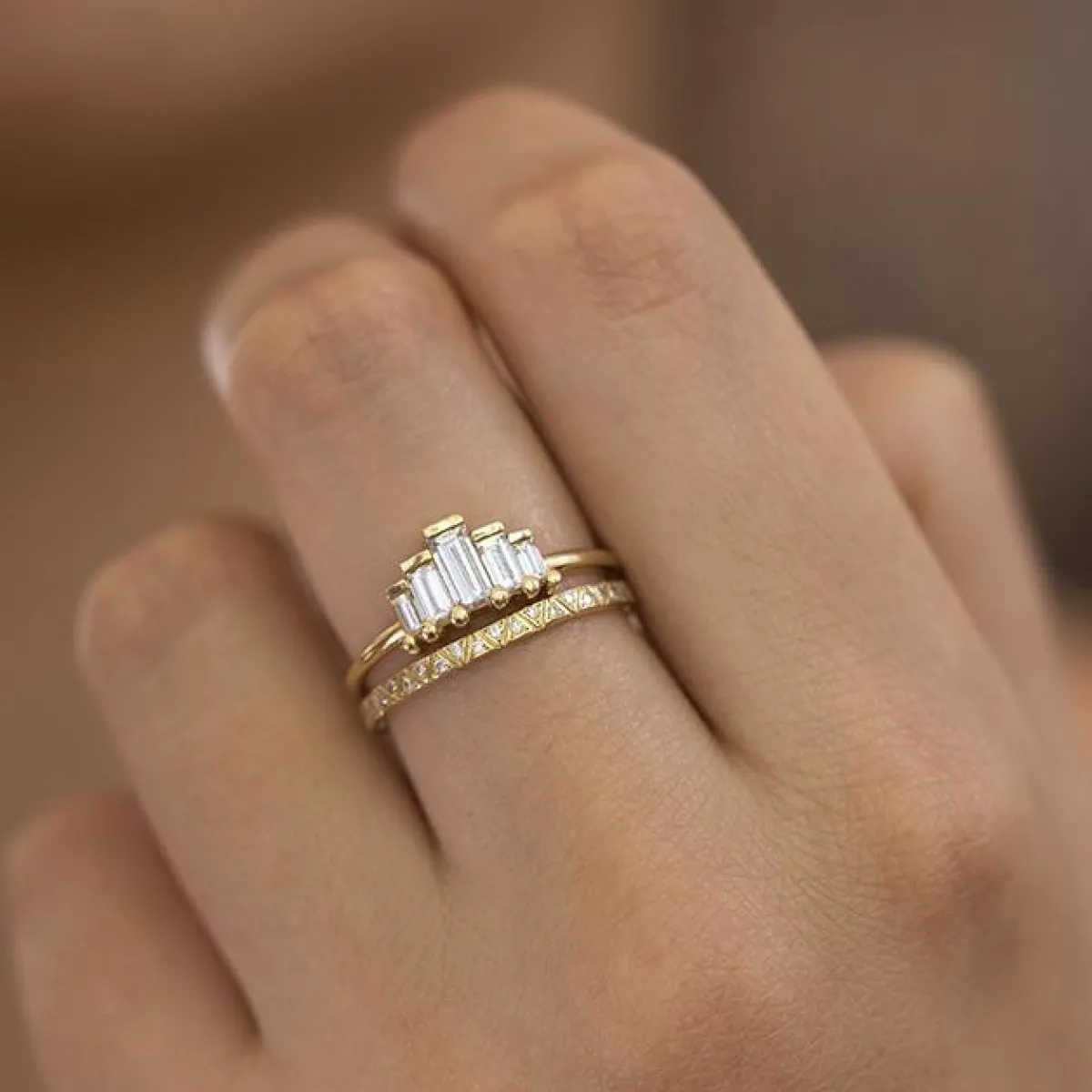 Tomfoolery Engraved Diamond Eternity Band – Geometric Pattern Eternity Ring Best