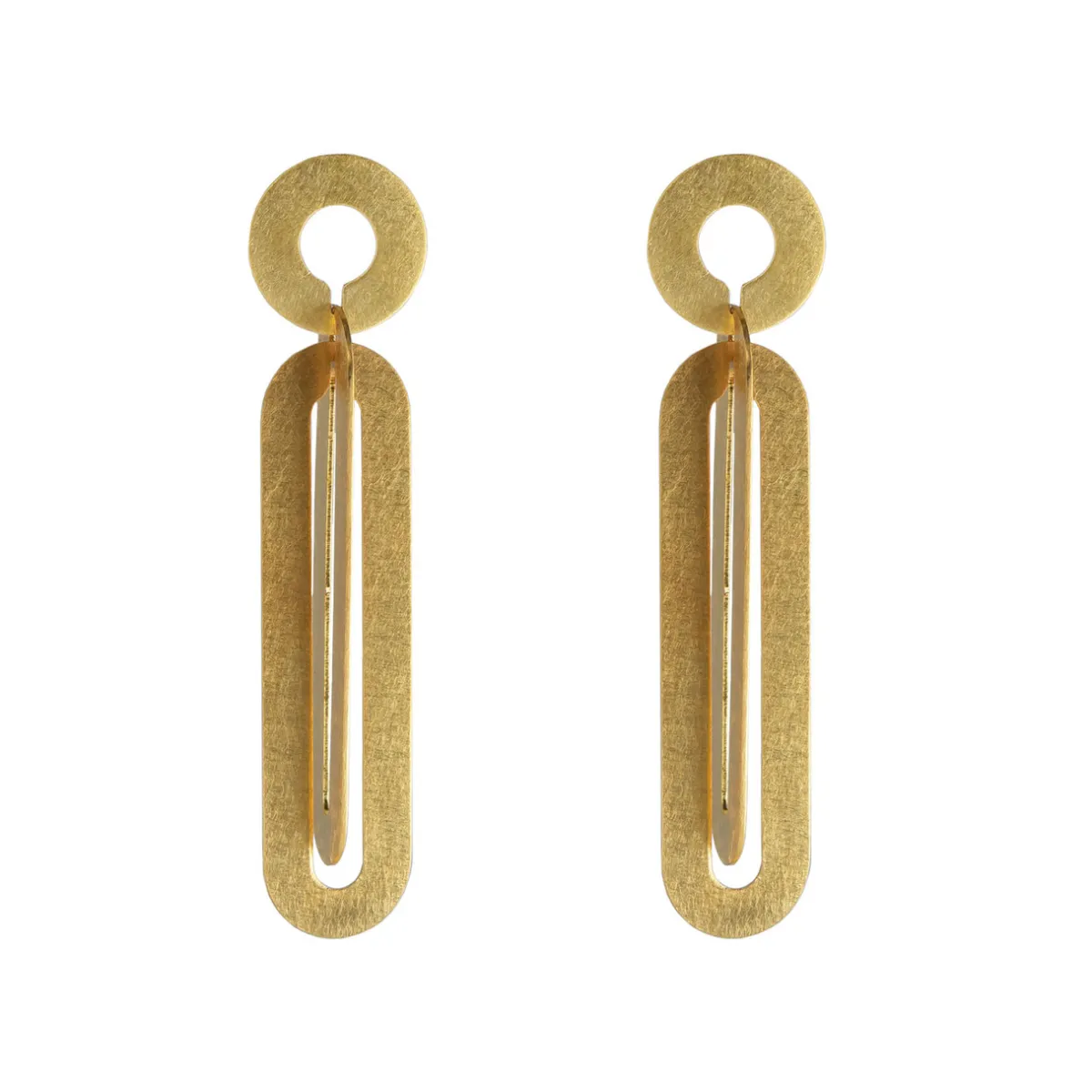 Tomfoolery Entwined Gold Geometric Drop Earrings Discount