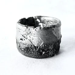 Tomfoolery “Erzulie” Wide Textured Tin Ring Discount