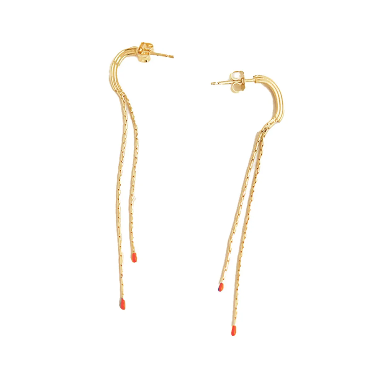 Tomfoolery Esma Long Gold Chain Earrings Online