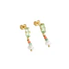 Tomfoolery Esma Orange & Green Pearl Drop Earrings Outlet