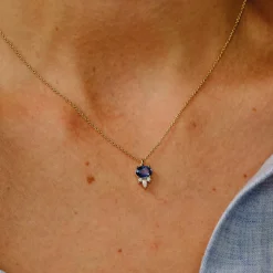 Tomfoolery Eugenie Blue Sapphire & Diamond Pendant Sale