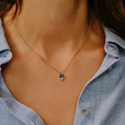 Tomfoolery Eugenie Blue Sapphire & Diamond Pendant Sale