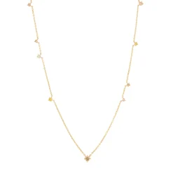 Tomfoolery Eugenie Champagne Diamond Scatter Necklace Hot