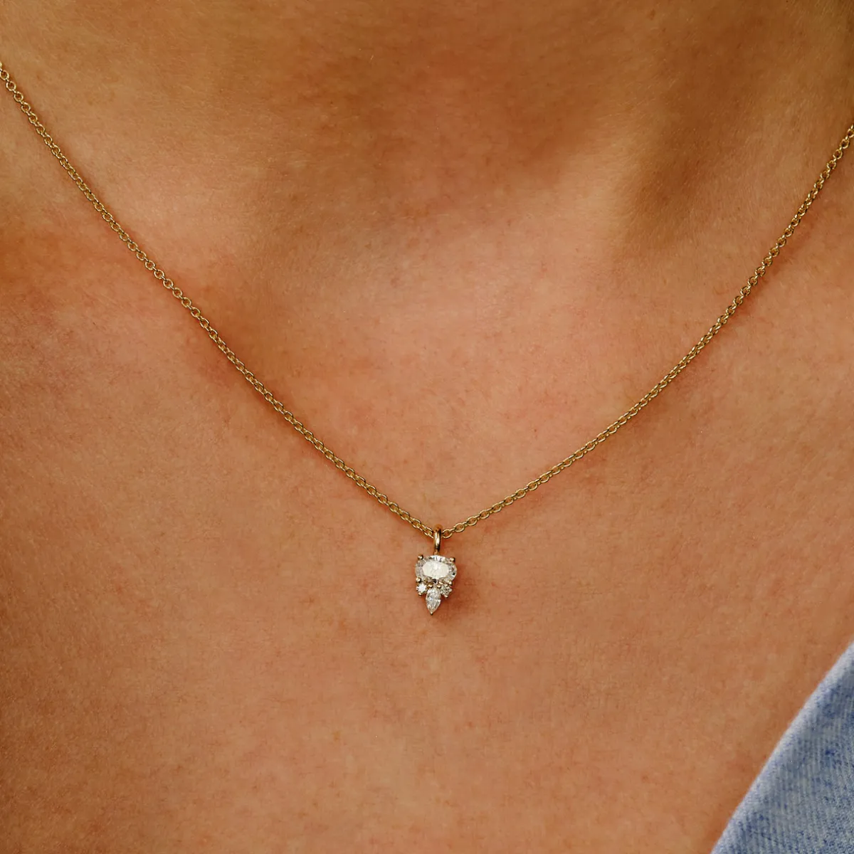 Tomfoolery Eugenie White Diamond Pendant Clearance