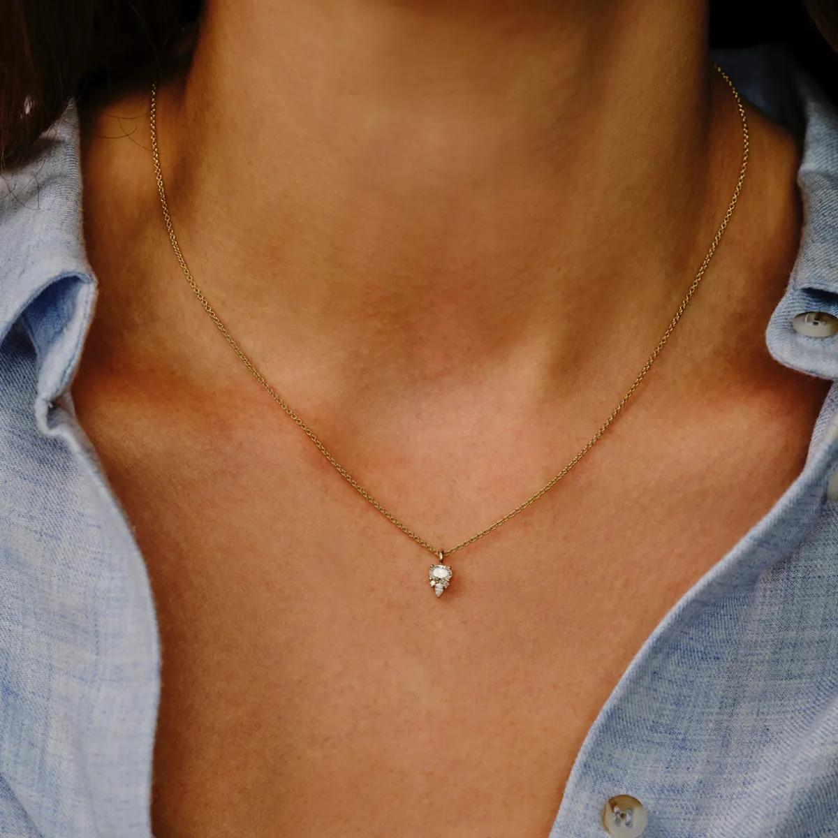 Tomfoolery Eugenie White Diamond Pendant Clearance