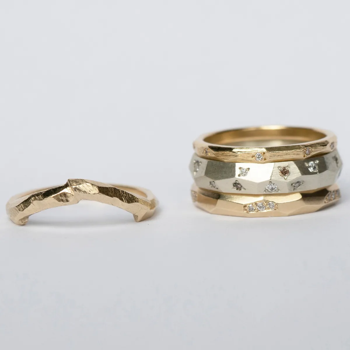 Tomfoolery Faceted Irregular 2.5mm Wedding Band Fashion