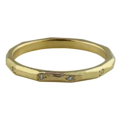 Tomfoolery Faceted 2mm Diamond Wedding Band New