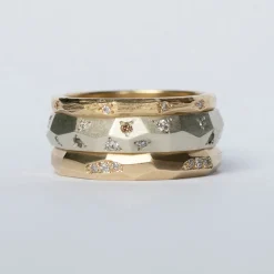 Tomfoolery Faceted 2mm Diamond Wedding Band New