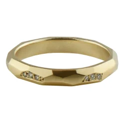 Tomfoolery Faceted 3.5mm Pave Wedding Band New