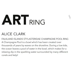 Tomfoolery Falkland Islands Stylasteridae Champagne Pool Art Ring New
