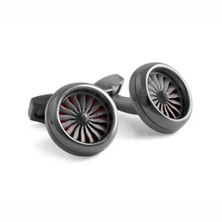 Tomfoolery Fan Red & Gunmetal Cufflinks Hot