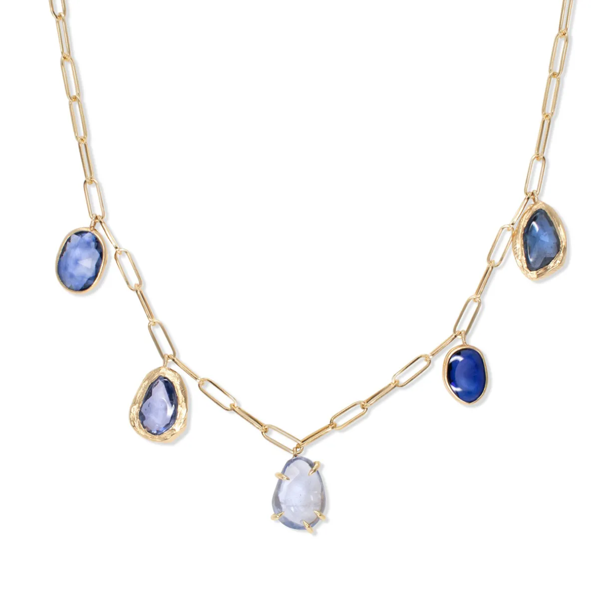 Tomfoolery Five Stone Blue Sapphire Necklace Outlet