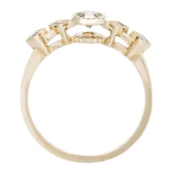 Tomfoolery Five Stone Champagne & White Diamond Echo Ring Clearance