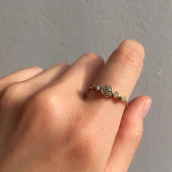 Tomfoolery Five Stone Champagne & White Diamond Echo Ring Clearance