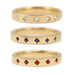 Tomfoolery Five Stone Princess Eternity Ring Fashion