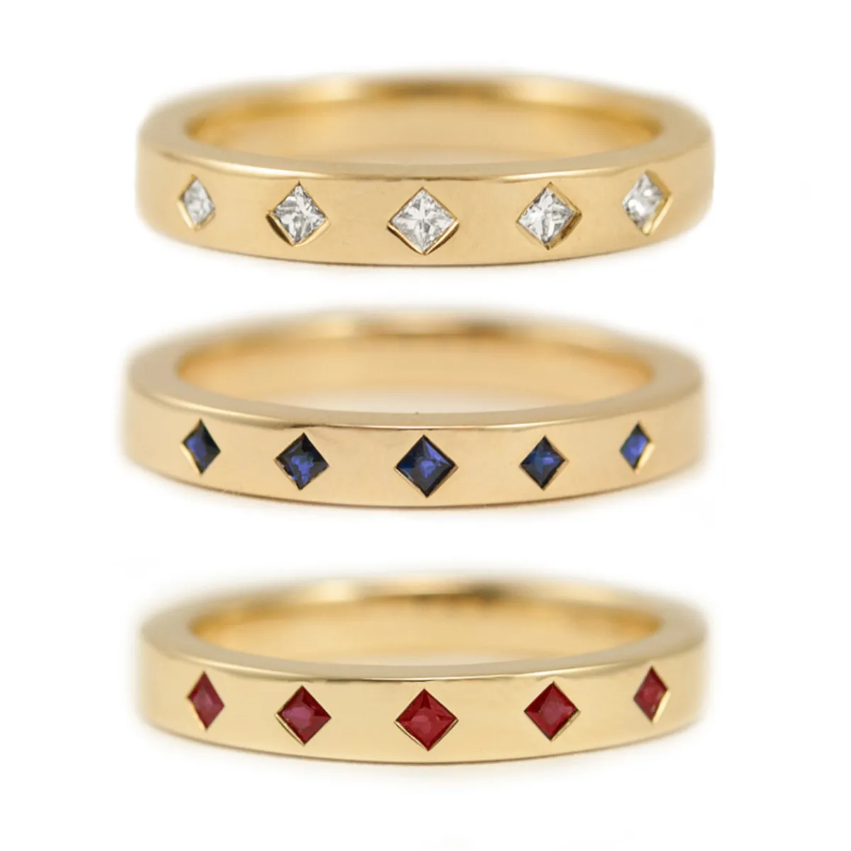 Tomfoolery Five Stone Princess Eternity Ring Fashion
