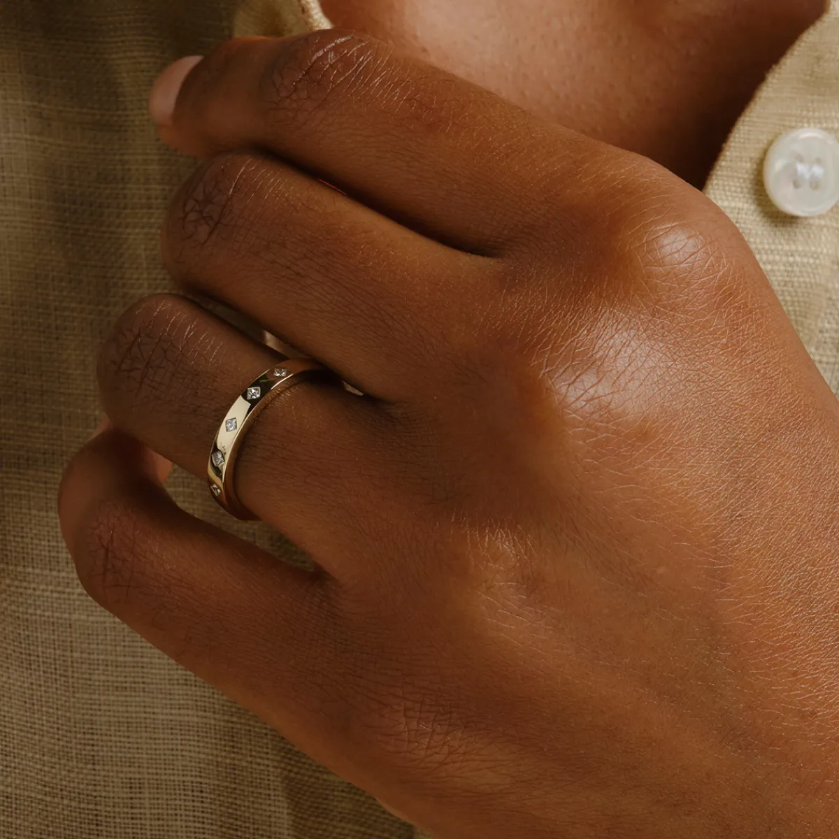 Tomfoolery Five Stone Princess Eternity Ring Fashion