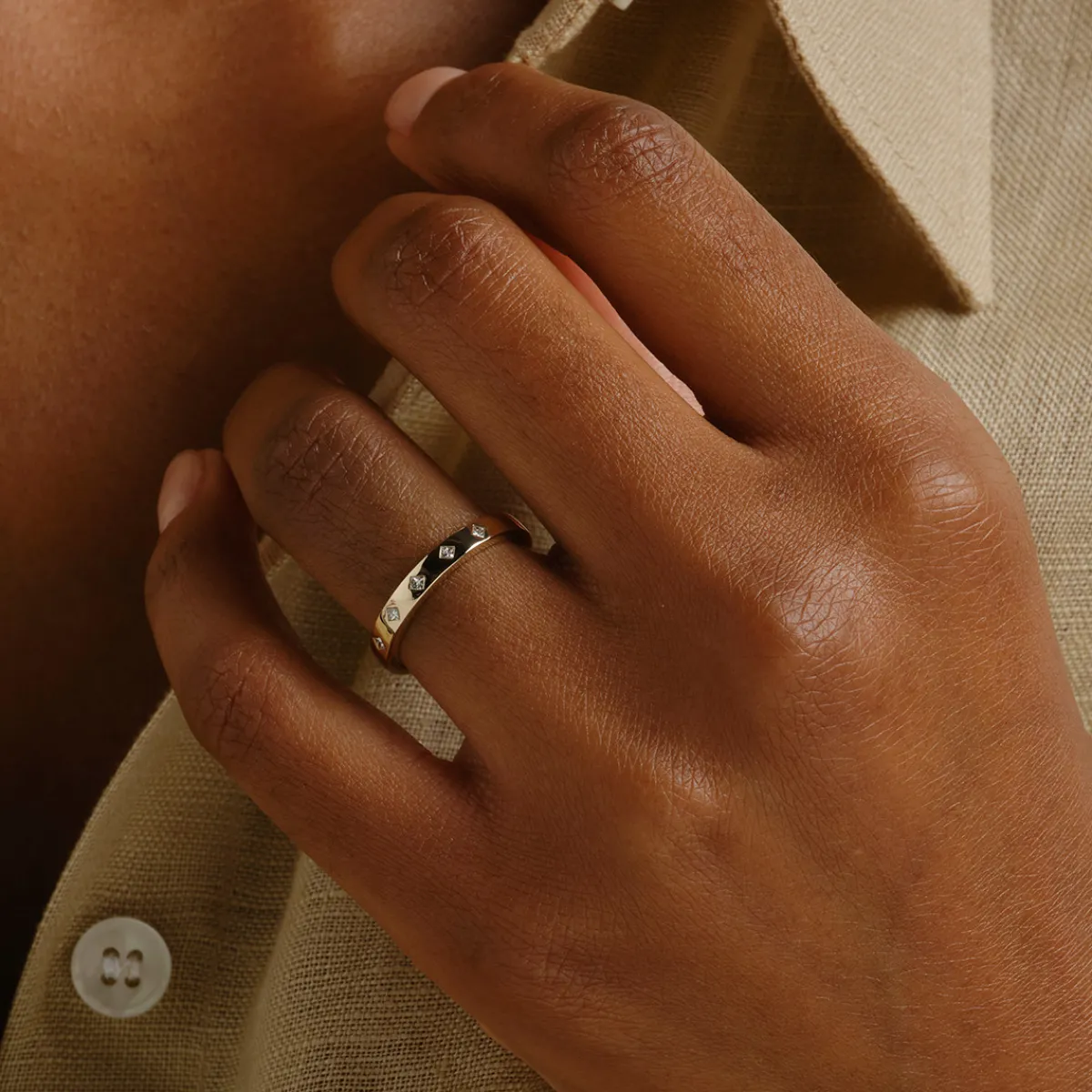 Tomfoolery Five Stone Princess Eternity Ring Fashion