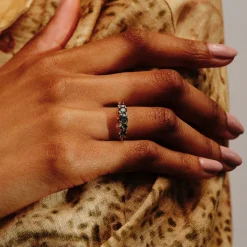 Tomfoolery Five Teal Sapphire & Hidden Diamond Ring Outlet