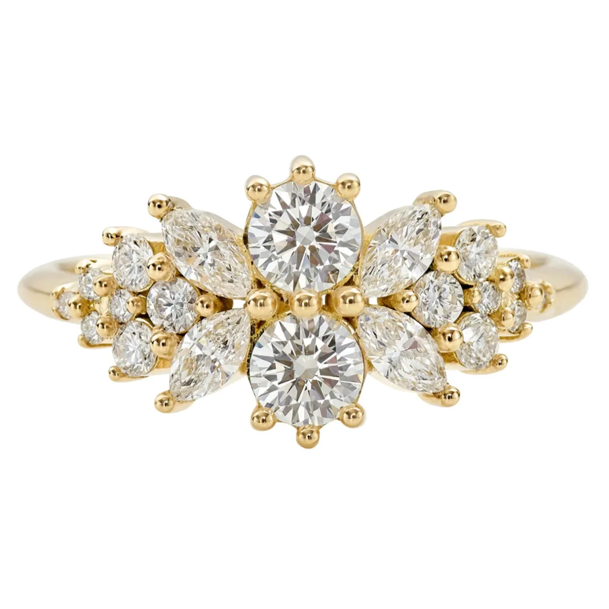 Tomfoolery Flora Cluster Engagement Ring with Round Diamonds Discount