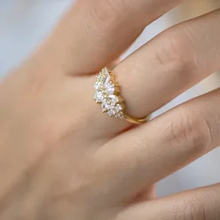 Tomfoolery Flora Cluster Engagement Ring with Round Diamonds Discount