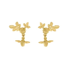 Tomfoolery Floral Bloom Stud Earrings with Bee Drops Clearance