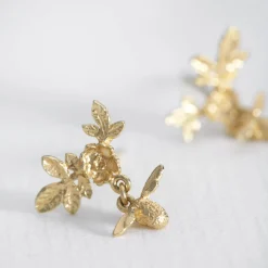 Tomfoolery Floral Bloom Stud Earrings with Bee Drops Clearance