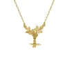 Tomfoolery Floral Cluster Drop Necklace with Bee New
