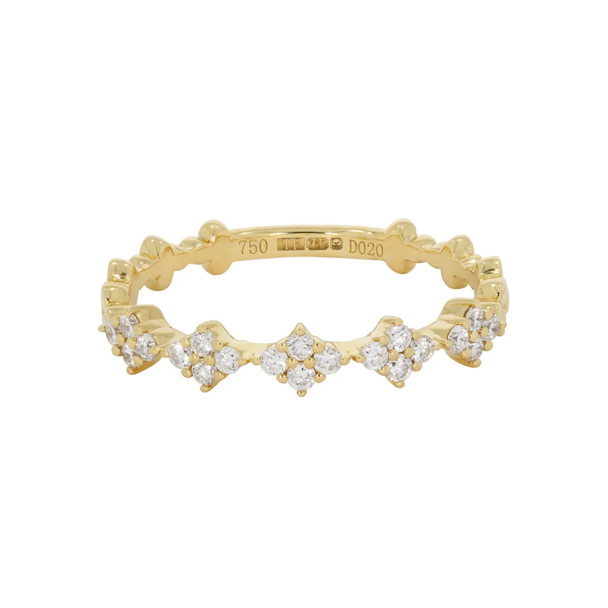 Tomfoolery Floral Diamond Half Eternity Ring Clearance