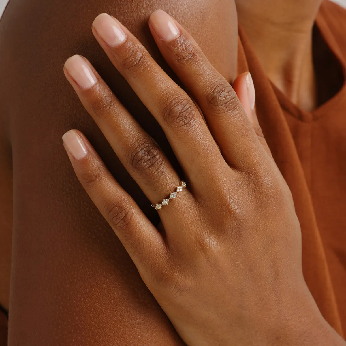 Tomfoolery Floral Diamond Half Eternity Ring Clearance