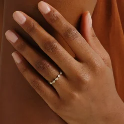 Tomfoolery Floral Diamond Half Eternity Ring Clearance