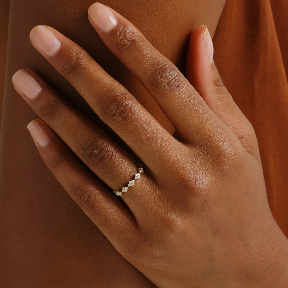 Tomfoolery Floral Diamond Half Eternity Ring Clearance